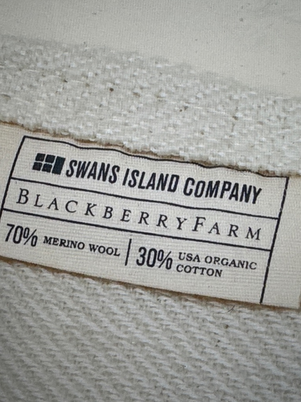 Swans Island cotton & Wool Throw NEW blackberry farms - Picture 3 of 8